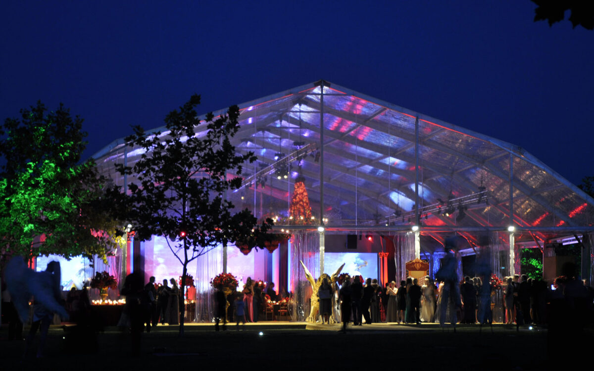 Tendostruttura ad arco in pvc crystal festa di gala