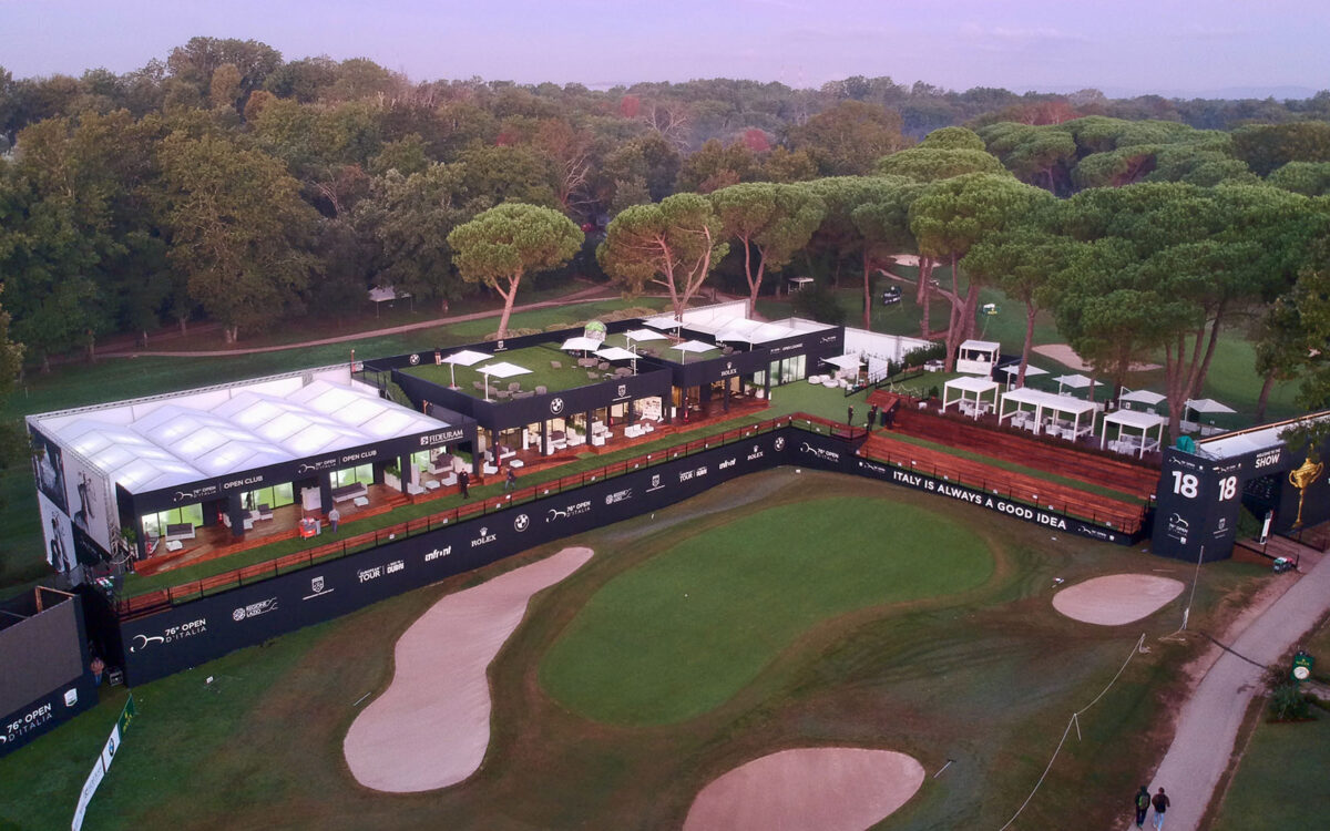 Vista aerea villaggio ospitalità Open Golf Italia 2019 - Roma