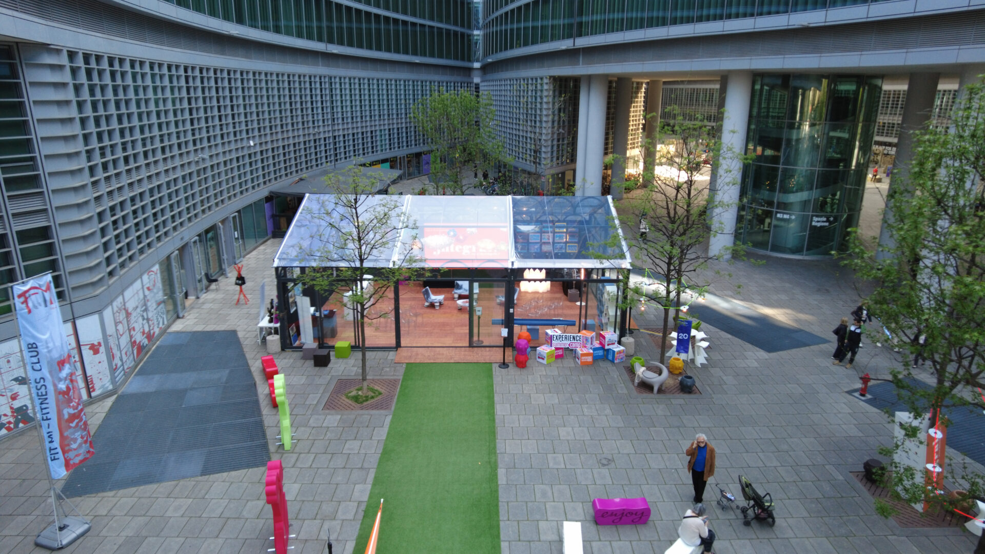 At Fuori Salone 2023 Tensotend build a Green House in Piazza Regione Lombardia